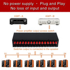 2 In 6 Out Power Amplifier Speaker Selector 6 Region Stereo Speaker Switcher, 2 In 6 Out