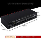 2 In 6 Out Power Amplifier Speaker Selector 6 Region Stereo Speaker Switcher, 2 In 6 Out