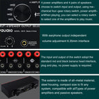 4 Input 4 Ooutput Power Amplifier Speaker Selector Switcher Speaker Comparator, 4 Input 4 Ooutput