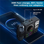 MT01 Car FM Transmitter MP3 Music Player Bluetooth Adapter Type-C + USB Car Charger, MT01