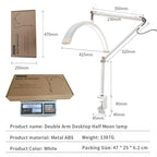 HD-M3X For Eyelash Extensions / Tattoo / Nail Art Lighting Lamp 16 inch Clip-on Half Moon Desk Lamp, US Plug, UK Plug, EU Plug, AU Plug