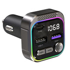 C54 PD 30W Dual USB Car Charger Alloy Car Bluetooth Adapter FM Transmitter MP3 Player, C54
