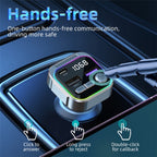 C54 PD 30W Dual USB Car Charger Alloy Car Bluetooth Adapter FM Transmitter MP3 Player, C54
