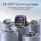 C54 PD 30W Dual USB Car Charger Alloy Car Bluetooth Adapter FM Transmitter MP3 Player, C54