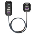 YQ6 PD 30W Fast Charging 2 x Type-C + 3 x USB Car Charger with 1.5m Extension Cable, YQ6