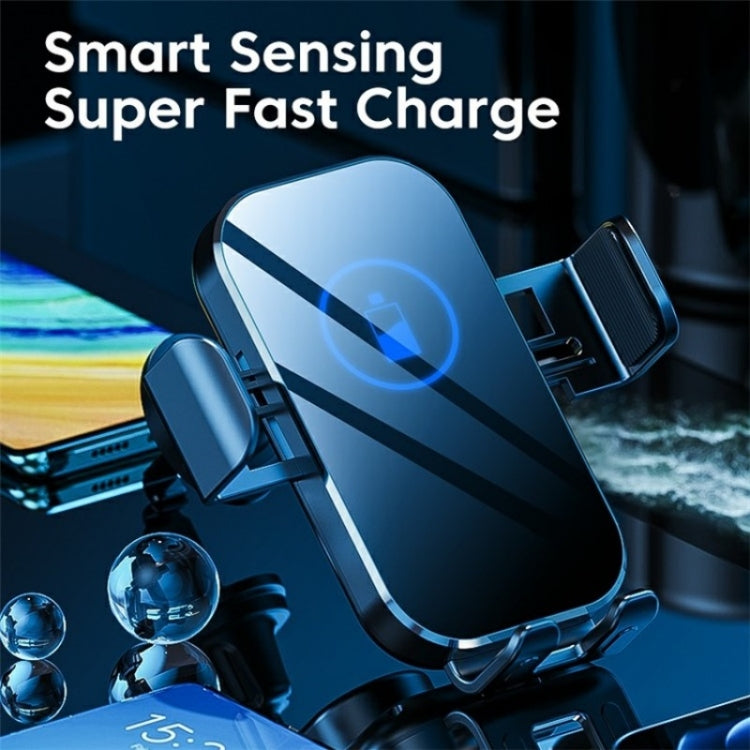 X10 15W Wireless Fast Charging Car Phone Navigation Holder, X10 (黑色), X10 (Silver)