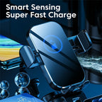 X10 15W Wireless Fast Charging Car Phone Navigation Holder, X10 (黑色), X10 (Silver)