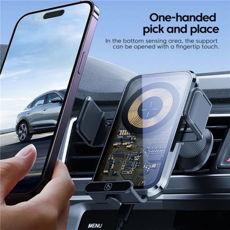 X11s 66W High Power Transparent Car Wireless Charger Phone Bracket, X11s (Titanium), X11s (Silver)