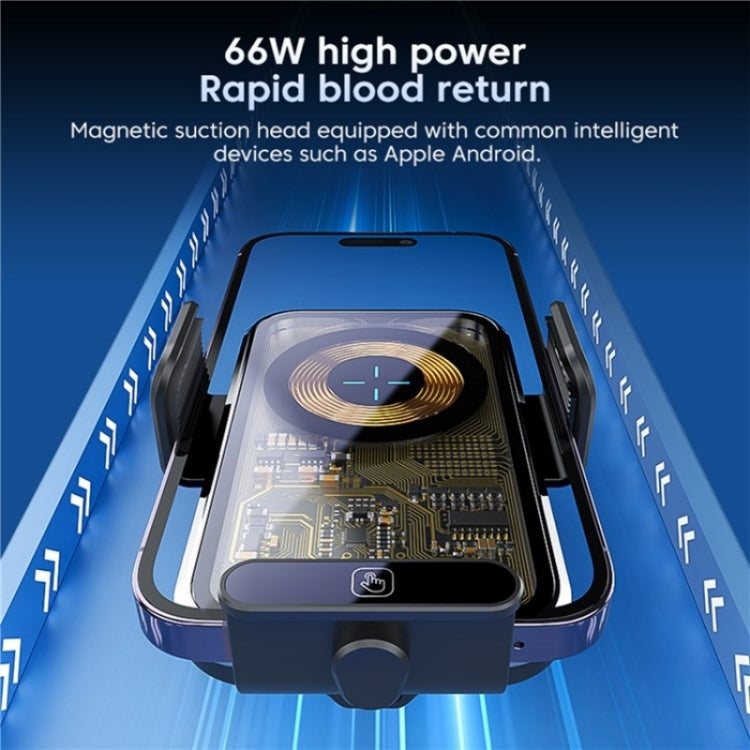 X11s 66W High Power Transparent Car Wireless Charger Phone Bracket, X11s (Titanium), X11s (Silver)