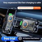F18 With Infrared Sensor Phone Charging Aluminum Alloy Bracket Car Wireless Charger, F18 (Transparent Black), F18 (Transparent Silver)