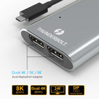 WAVLINK UTA21D DP 4K/5K/8K Video Thunderbolt 3 Type-C to Dual DisplayPort  Adapter, UTA21D
