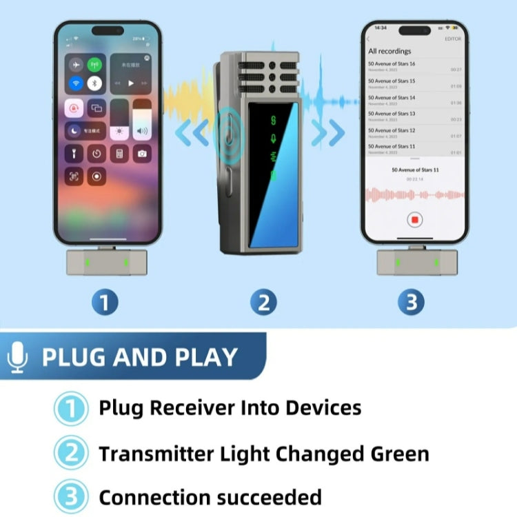 JMARY MW-15 For iPhone / iPad 2.4G Lavalier Wireless Microphone, MW-15 8 Pin Port