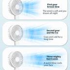 F35 With Hanging Hole Rechargeable Cooling Fan Powerful Handheld Fan 1200mAh Desk Fan, F35 (Baby Blue), F35 (Pink), F35 (White)