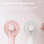 S13 Portable Summer Cooling Fan Hanging Buckle Mini 3 Wind Speed Handheld Fan, S13 (Baby Blue), S13 (Pink), S13 (White)