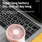 S13 Portable Summer Cooling Fan Hanging Buckle Mini 3 Wind Speed Handheld Fan, S13 (Baby Blue), S13 (Pink), S13 (White)