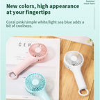 S13 Portable Summer Cooling Fan Hanging Buckle Mini 3 Wind Speed Handheld Fan, S13 (Baby Blue), S13 (Pink), S13 (White)