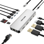 WAVLINK UMD306 12 in 1 Dual 8K Triple Monitor Multiport Adapter, UMD306