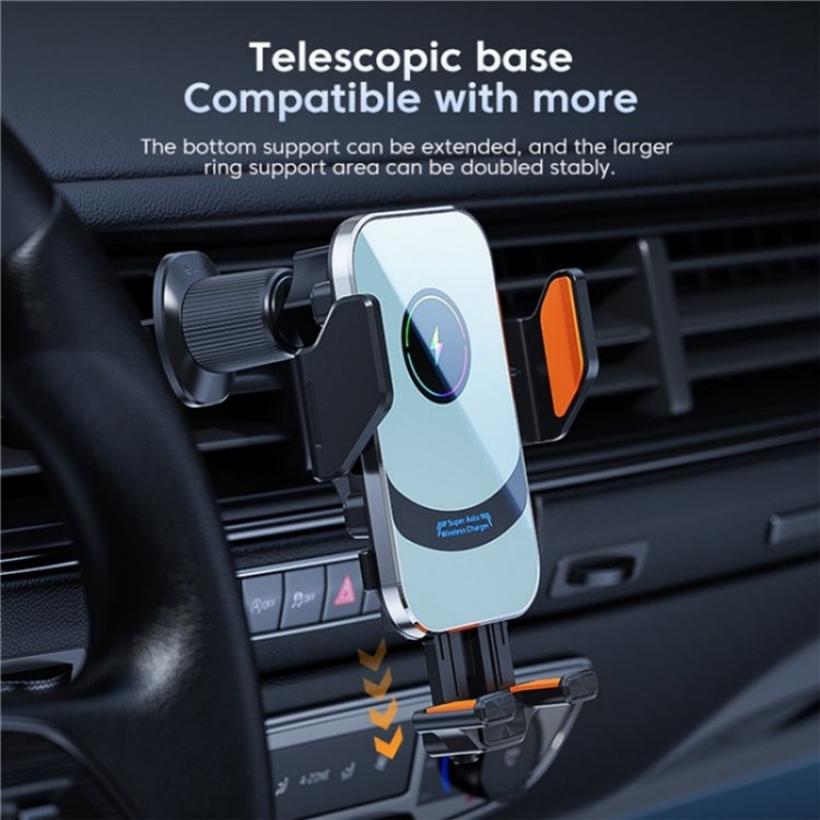 X16 Car Smart Sensor Phone Holder Magnetic Phone Mount Automatic Wireless Charger, X16 (Tarnish), X16 (Silver)