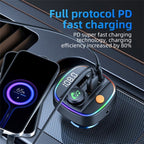 C4S Digital Display Car PD 30W+QC 3.0 Car Charger Audio MP3 Player FM Transmitter, C4S