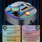 C4S Digital Display Car PD 30W+QC 3.0 Car Charger Audio MP3 Player FM Transmitter, C4S