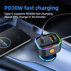 K5 3 USB Fast Charging Car Charger 66W Extension Cord Design 5 Ports Charging Adapter