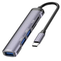 T505 Laptop Phone Adapter Type-C to USB2.0x2 + USB3.0 + TF / SD Card Slots USB HUB, T505