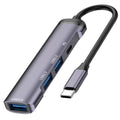 T506 Aluminum Alloy Multi-Port Converter USB-C 3.0 to PD + USB 3.0 + 2 x USB 2.0 Adapter HUB, T506