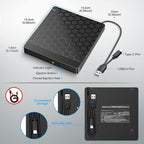 042  Football Pattern USB3.0 / Type-C Computer Laptop External Optical Drive Burner DVD Burner, 042