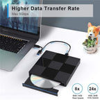 009 With USB Port for Laptop Computer External DVD Drive USB 3.0+Typle-C Adapter, 009