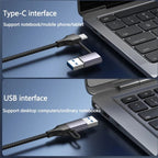T-32C 2-in-1 Cable USB 3.0 + Type-C 4-port Hub Aluminum Alloy Docking Station, T-32C