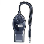 W8 With Telescopic Cable Car Audio Adapter Bluetooth Receiver FM Transmitter, W8