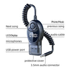 W8 With Telescopic Cable Car Audio Adapter Bluetooth Receiver FM Transmitter, W8