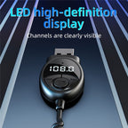 W8 With Telescopic Cable Car Audio Adapter Bluetooth Receiver FM Transmitter, W8