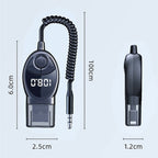 W8 With Telescopic Cable Car Audio Adapter Bluetooth Receiver FM Transmitter, W8