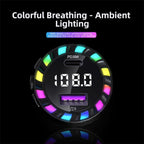 C55 With Breathing Light Bluetooth FM Transmitter USB+Type-C Car Fast Charger, C55