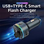 C58 Car MP3 Music Player Type-C + USB Car Charger Bluetooth Adapter FM Transmitter, C58