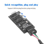 YNS-02 Extension Cable Card Motherboard USB 2.0 9-pin to 3x 9-pin Adapter, YNS-02
