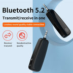 M03 Fingerprint Touch Stereo Aux Wireless Adapter Bluetooth 5.2 Audio Receiver Transmitter, M03