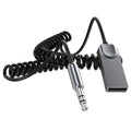 M02 3.5mm AUX Car Audio System Wireless Adapter Car Bluetooth Hands-Free Call Spring Cord, M02