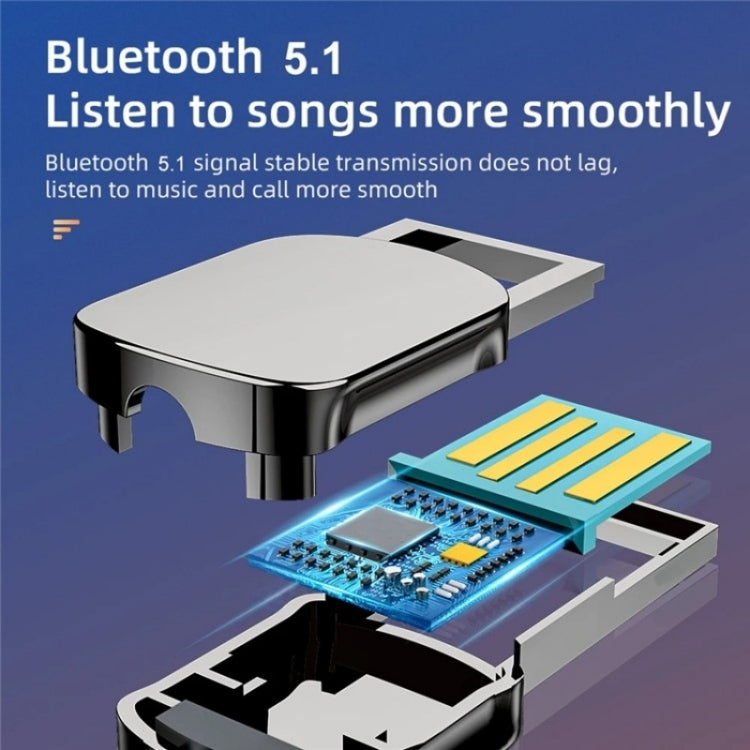 M02 3.5mm AUX Car Audio System Wireless Adapter Car Bluetooth Hands-Free Call Spring Cord, M02
