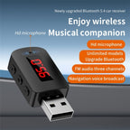 M10 Car Digital Display FM Radio USB Bluetooth Adapter Wireless Audio Receiver, M10