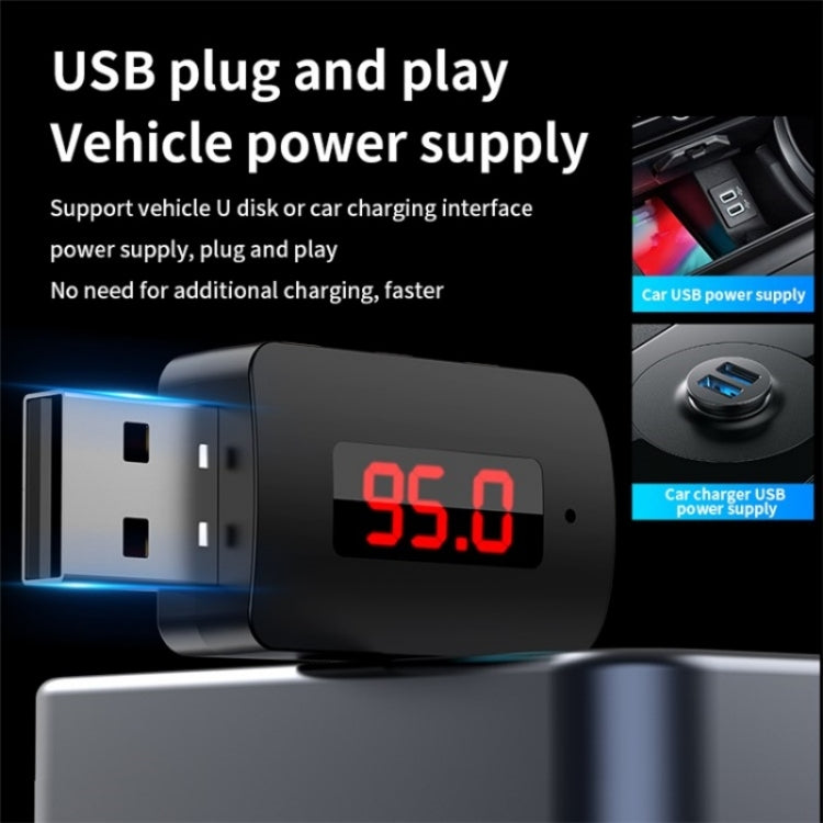 M10 Car Digital Display FM Radio USB Bluetooth Adapter Wireless Audio Receiver, M10