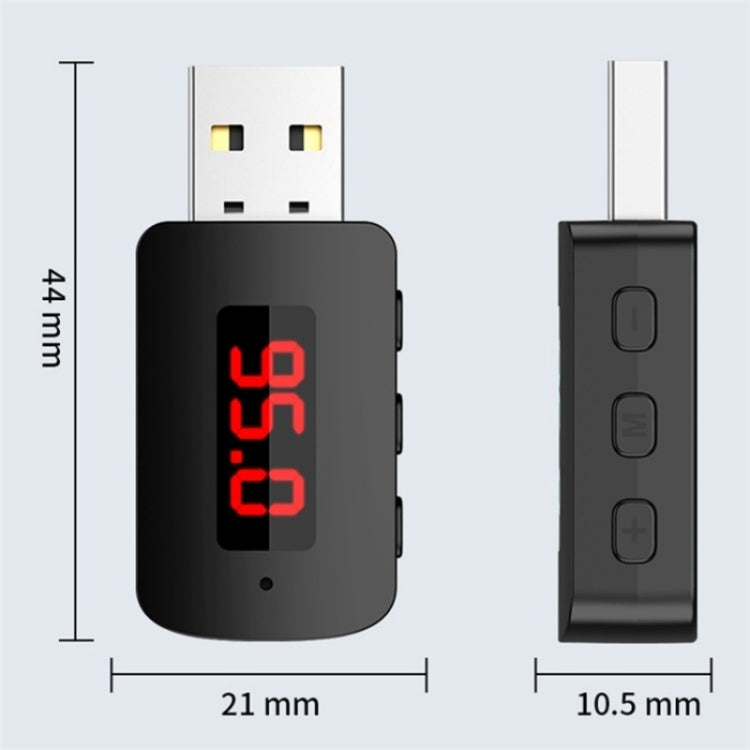 M10 Car Digital Display FM Radio USB Bluetooth Adapter Wireless Audio Receiver, M10
