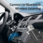 M08 USB Bluetooth 5.3 Adapter Hands-Free Call Car Wireless Audio Receiver, M08