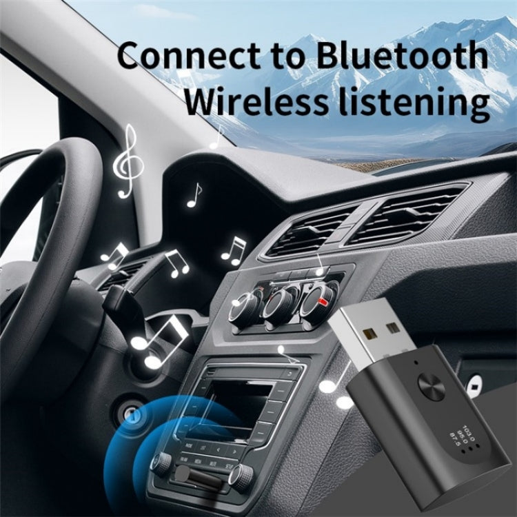 M08 USB Bluetooth 5.3 Adapter Hands-Free Call Car Wireless Audio Receiver, M08