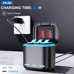 GP-810 Rechargeable 3-Battery Charger Station Storage Case for GoPro HERO5 /6 /7 /8, For GoPro HERO5 /6 /7 /8