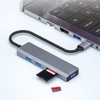 ADS-310C HUB Expansion Converter USB-C / Type-C to 3 x USB 3.0 + 2 x Card Reader Slots, ADS-310C(Grey)