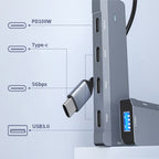 ADS-311C Support PD 100W Fast Charging Converter 5 Port Hub Type-C Hub Adapter, ADS-311C(Grey)