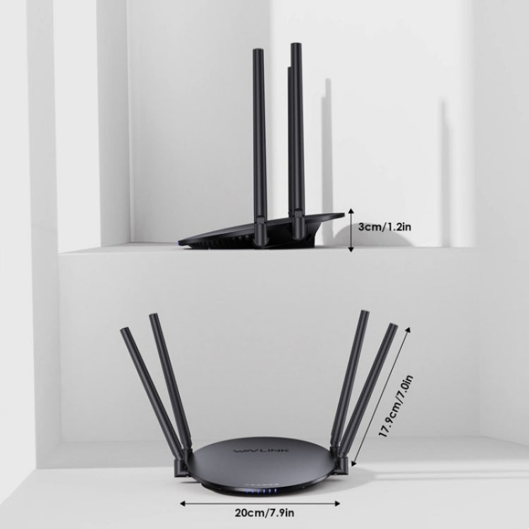 WAVLINK WN530G3 4x 5dBi Foldable Antenna AC1200 Dual Band Wireless Repeater Router, US Plug, UK Plug, AU Plug
