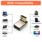 JUNSUNMAY 8K 60Hz PD1.4 Male Displayport to Female Displayport Adapter Converter, Up, Down, Left, Right